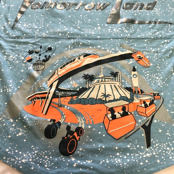 Disney World Tomorrowland Blue Spirit Jersey Magic Kingdom Adult Size - NEW - Picture 4 of 6